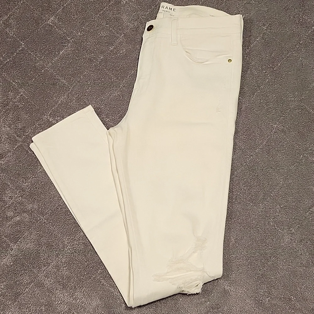Frame Denim, "Le High Skinny" White Jeans - Picture 1 of 17